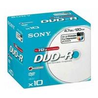Sony DVD-R 4, 7GB 120min 16x printable 10pk Jewel Case