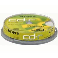 sony cd r 700mb 80min 48x 10pk spindle