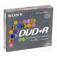 Sony DVD+R 4, 7GB 120min 16x Color 5pk Slim Case