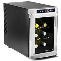 sommelier 6 bottle wine cellar black and silver