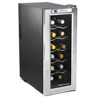 Sommelier 12 Bottle Wine Cellar Black and Silver