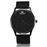 SOXY Fashion Men\'s Business Dress Watch Leather Strap Creative Casual Analog Quartz Wrist Watches