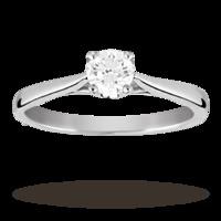 Solitaire Brilliant Cut 0.30 Carat Diamond Ring Set In Platinum - Ring Size P