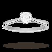 Solitaire Brilliant Cut 0.40 Carat Diamond Ring Set In 18 Carat White Gold - Ring Size K