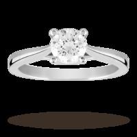 Solitaire Brilliant Cut 0.70 Carat Diamond Ring Set In Platinum - Ring Size M