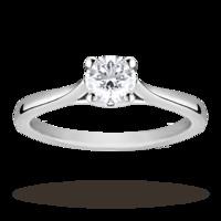 Solitaire Brilliant Cut 0.50 Carat Diamond Ring Set In Platinum - Ring Size J