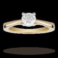 Solitaire Brilliant Cut 0.70 Carat Diamond Ring Set In 18 Carat Yellow Gold - Ring Size J