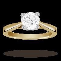 Solitaire Brilliant Cut 1.00 Carat Diamond Ring Set In 18 Carat Yellow Gold