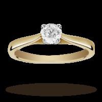 Solitaire Brilliant Cut 0.40 Carat Diamond Ring Set In 18 Carat Yellow Gold