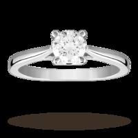 solitaire brilliant cut 070 carat diamond ring set in 18 carat white g ...