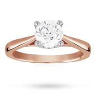 Solitaire Brilliant Cut 1.00 Carat Diamond Ring Set In 18 Carat Rose Gold - Ring Size O