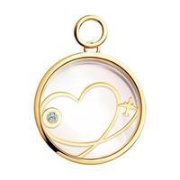 Sokolov Mother of Pearl Rose Gold Airplane Heart Pendant