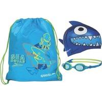 Speedo Boys Girls Sea Squad Swimming Pool Pack Goggles Silicone Hat Wet Bag Set