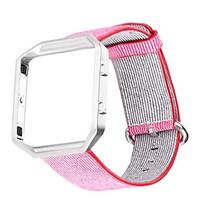 Sports Woven Nylon Watch BandColorful Metal Frame 2 in 1 Watch Case Band for Fitbit Blaze