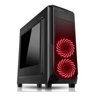 Spire Prism ATX Gaming Case with Window No PSU with RGB LED Fans in Black
