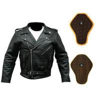 spada classic cruiser leather motorcycle jacket and back protector