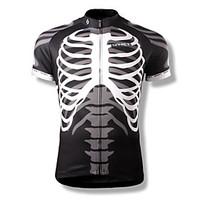 SPAKCT Men\'s Short Sleeve Bike Jersey Tops Quick Dry Wearable Breathable Polyester Skulls Summer Cycling/Bike