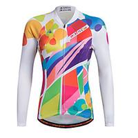 Sports Cycling Jersey Women\'s Long Sleeve BikeBreathable Quick Dry Moisture Permeability Front Zipper Reflective Strips Sweat-wicking