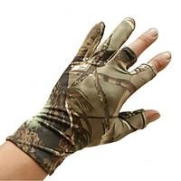 Spring Summer Ultra-Thin Outdoor Hunting Duck Fishing Bionic Camouflage Goves Elastic Half Refers Camo Wader Gloves