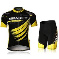SPAKCT Cycling Jersey with Shorts Men\'s Short Sleeve Bike Padded Shorts/Chamois Jersey Shorts Clothing SuitsQuick Dry Ultraviolet