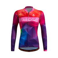 Sports Cycling Jersey Women\'s Long Sleeve BikeBreathable / Thermal / Warm / Quick Dry / Front Zipper / Sweat-wicking / Soft / YKK Zipper