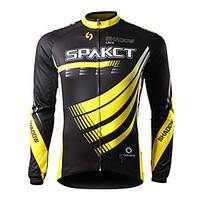 SPAKCT Cycling Jersey Men\'s Long Sleeve Bike Jersey Tops Quick Dry Ultraviolet Resistant Wearable Breathable 100% Polyester StripeSpring