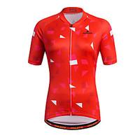 Sports Cycling Jersey Women\'s Short Sleeve BikeBreathable Quick Dry Moisture Permeability Front Zipper Reflective Strips Sweat-wicking
