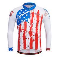Sports Cycling Jersey Men\'s Long Sleeve BikeBreathable Quick Dry Moisture Permeability Front Zipper Reflective Strips Sweat-wicking Soft