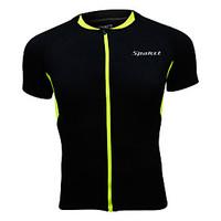 SPAKCT Cycling Jersey Men\'s Short Sleeve Bike Tops Quick Dry Breathable Reflective Trim/Fluorescence 100% Polyester Classic SportsSummer