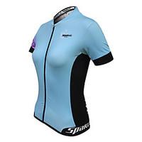 SPAKCT Cycling Jersey Women\'s Short Sleeve Bike Jersey Quick Dry Breathable YKK Zipper Reflective Strips 100% Polyester Patchwork Summer