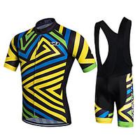 Sports Cycling Jersey with Bib Shorts Men\'s Short Sleeve BikeBreathable / Quick Dry / Moisture Permeability / 3D Pad / Reduces Chafing /