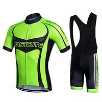 Sports Cycling Jersey with Bib Shorts Men\'s Short Sleeve BikeBreathable / Quick Dry / Moisture Permeability / 3D Pad / Reduces Chafing /