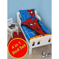Spiderman Parker 4 in 1 Junior Bed Set (Duvet, Pillow and Covers)