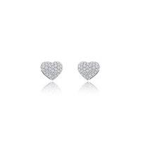 sparkling rhinestone heart stud earrings