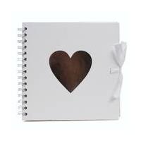Spiral Bound White and Silver Hearts Scrapbook 8 x 8 Inches