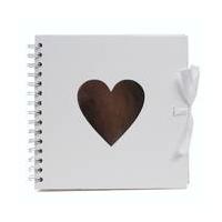 spiral bound white and silver hearts scrapbook 8 x 8 inches