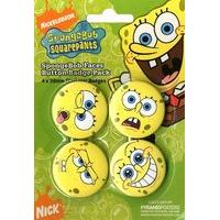 spongebob squarepants faces badge pack pack of 4 x 38mm badges brand n ...