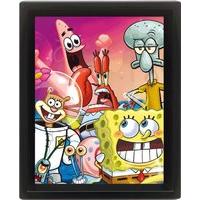 Spongebob Group 10 x 8cm Framed 3d Lenticular Poster