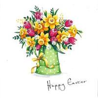 Spring daffodils in vase Easter card