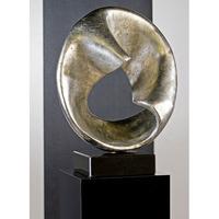 Spin Sculpture In Antique Silver With Black Marble Base