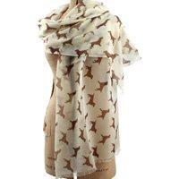 SPANIEL CASHMERE SCARF in Chocolate Print by The Labrador Company