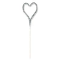 Sparkler Candle Heart Silver