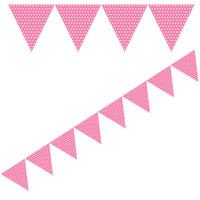 Spotty Paper Flag Bunting Bright Pink