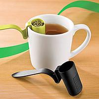 Spoon Shape Plastic Tea Infuser Strainer Herbal Spices Leaf Teaspoon (Random Color)