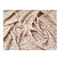 Spanish Floral Print Stretch Double Crepe Dress Fabric Pink