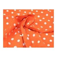 Spotty Print Polycotton Dress Fabric Orange & White