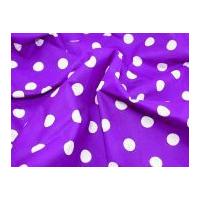 Spotty Print Polycotton Dress Fabric Purple & White