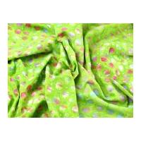 Spotty Hand Printed Bubble Batik Cotton Dress Fabric Lime Green