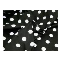 spotty print polycotton dress fabric black white