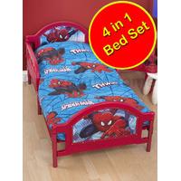Spiderman City 4 in 1 Junior Rotary Bed Set (Duvet, Pillow, Covers)